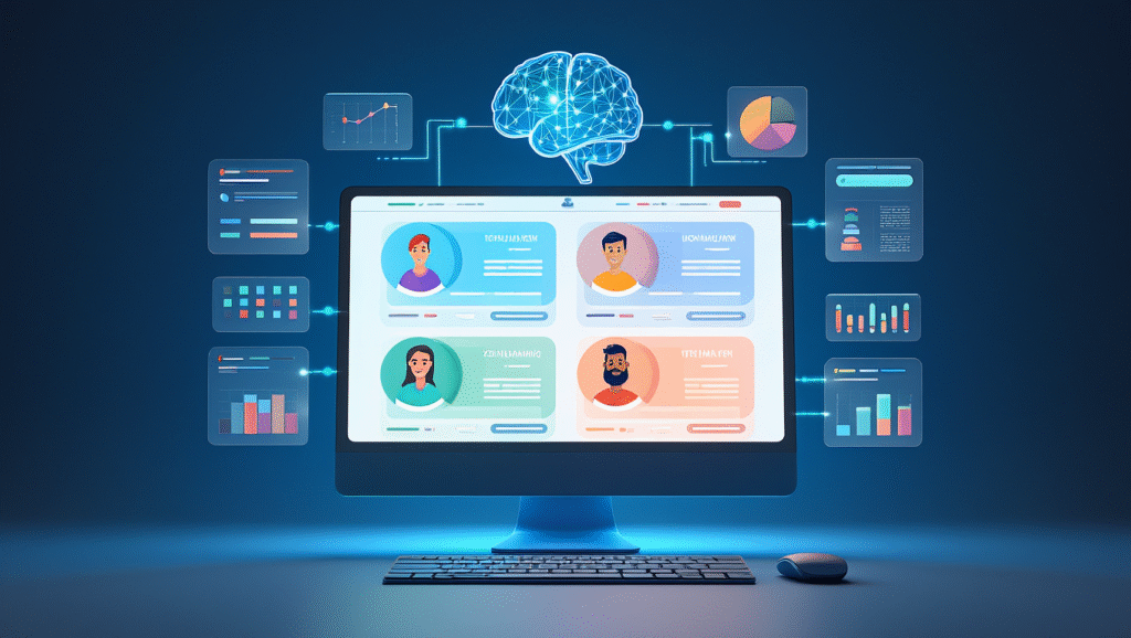AI in digital marketing used to deliver personalized website content based on user behavior.